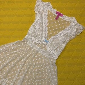 Betsey Johnson polka dot babydoll lingerie